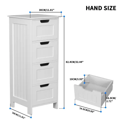 Armoire de rangement blanche, 30 × 30 × 82 cm