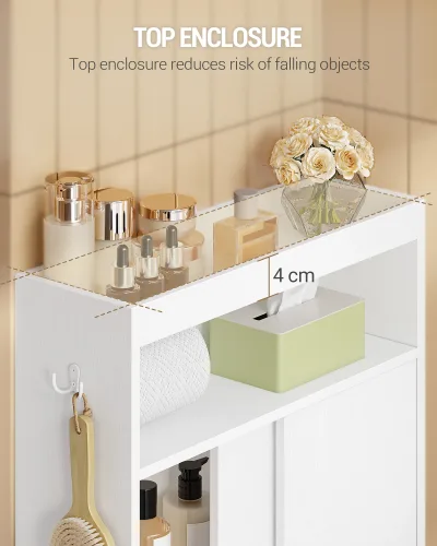 Armoire de salle de bain blanche, porte coulissante – image 2