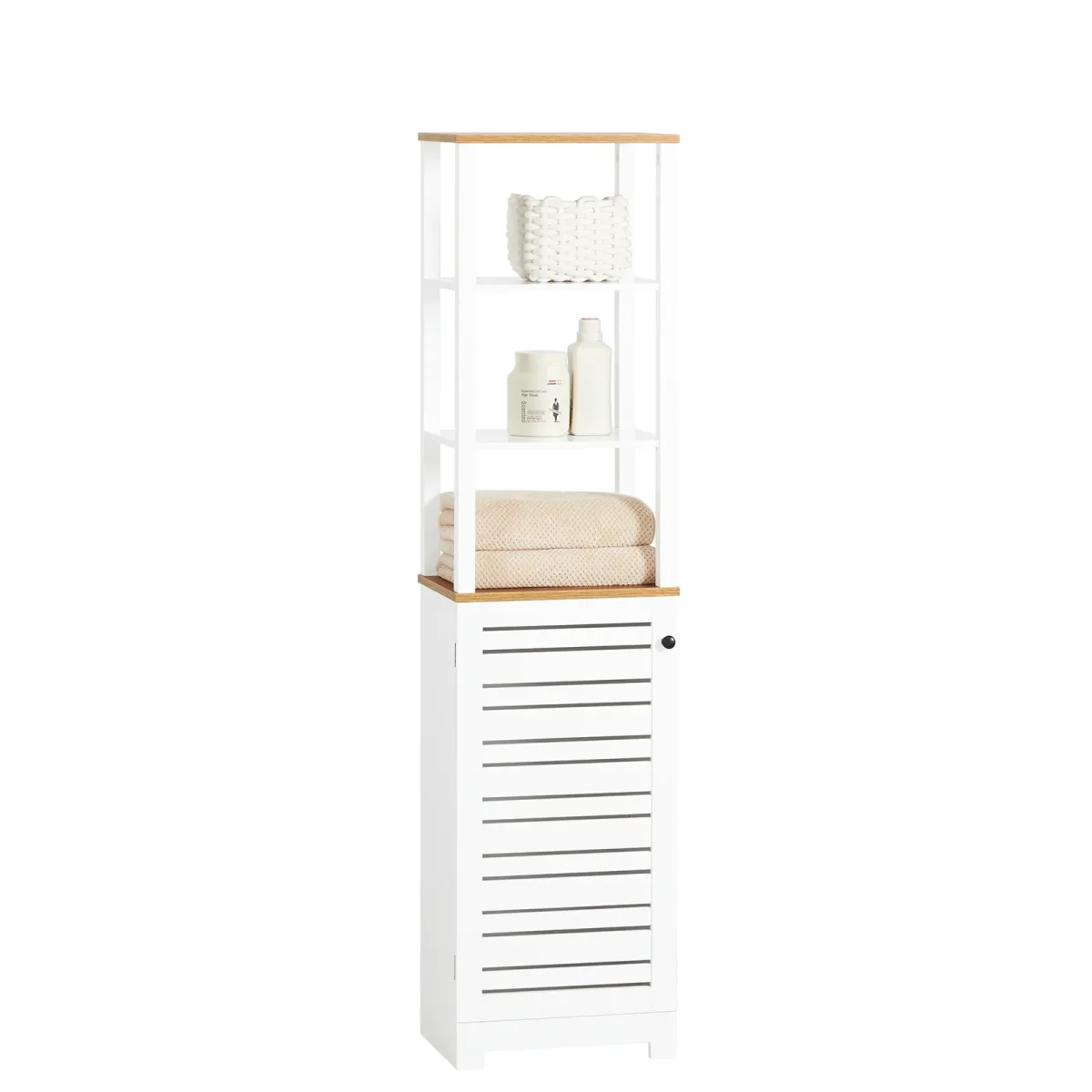 Armoire haute de salle de bain en MDF laqué