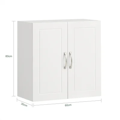 Armoire suspendue blanche à deux portes – image 3