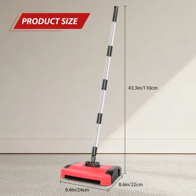 Balayeuse à tapis manuelle en PP, tête pivotante – image 2
