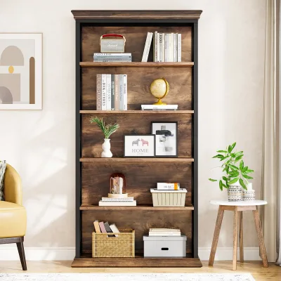 Bibliothèque industrielle 180 cm, cadre métal noir – image 3