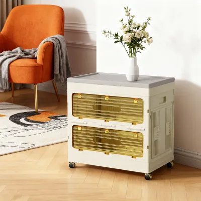 Boîte de rangement pliable sur roulettes, 135 L – image 2