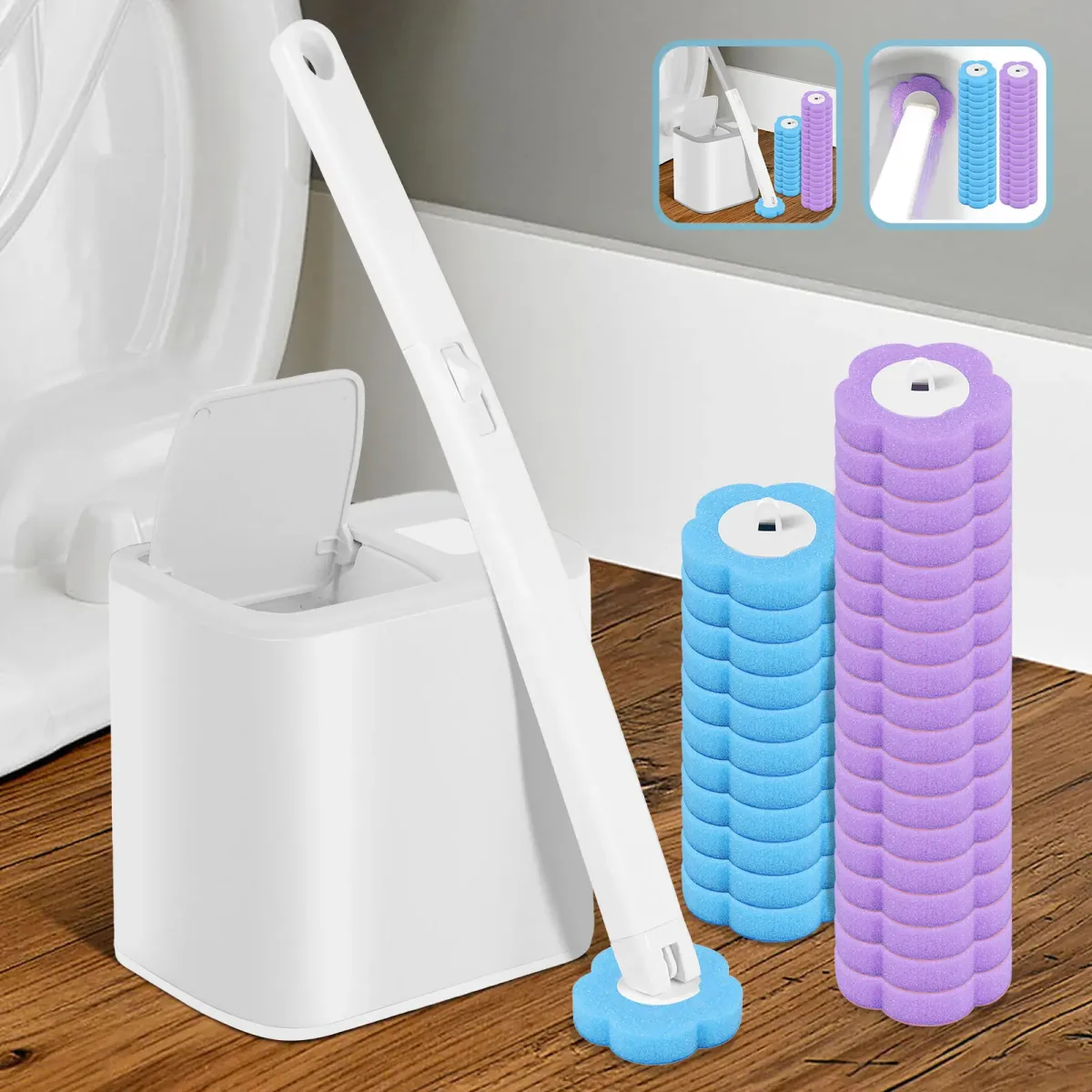 Brosse WC jetable murale à manche long