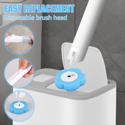 Brosse WC jetable murale à manche long – image 3