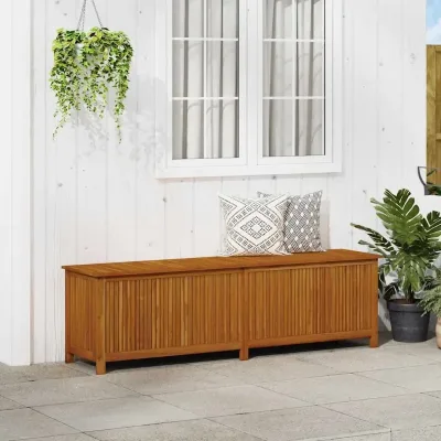 Coffre de jardin en acacia massif 200 × 50 × 58 cm
