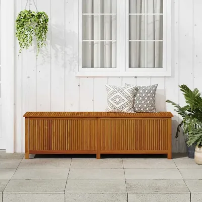 Coffre de jardin en acacia massif 200 × 50 × 58 cm – image 2