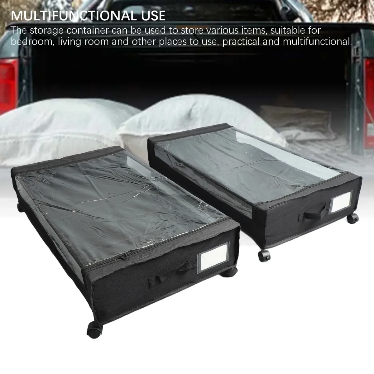 Conteneur de rangement sous le lit à roulettes