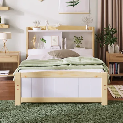 Lit simple en pin massif 90 × 200 cm