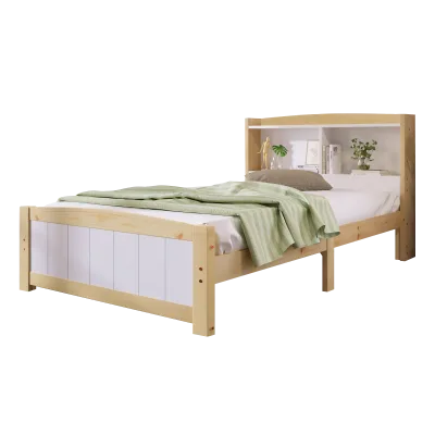 Lit simple en pin massif 90 × 200 cm – image 3