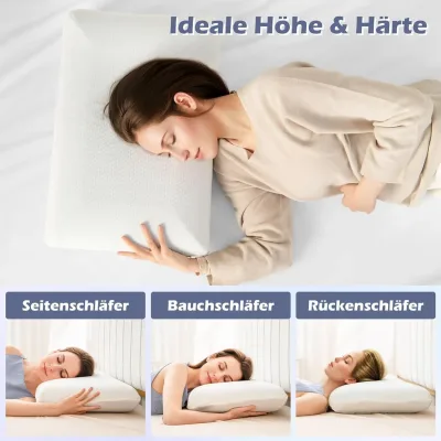 Lot de 2 oreillers à mémoire de forme, blanc – image 2