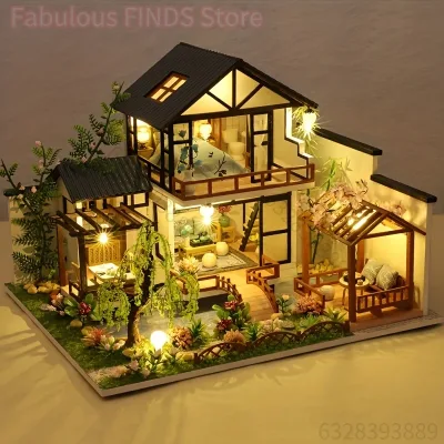Maison de poupée miniature en bois à assembler