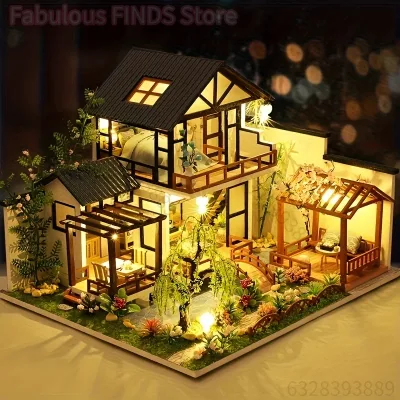Maison de poupée miniature en bois à assembler – image 2
