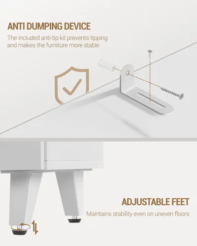 Meuble-lavabo blanc à 2 portes et 3 niches ouvertes – image 3