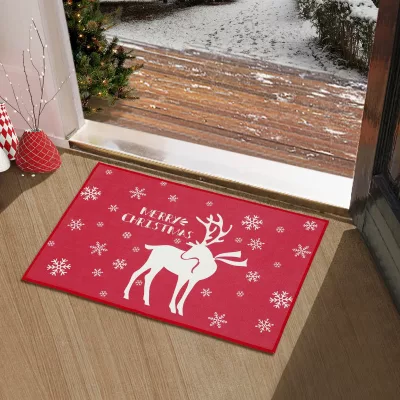 Paillasson de Noël antidérapant rouge 50 × 80 cm