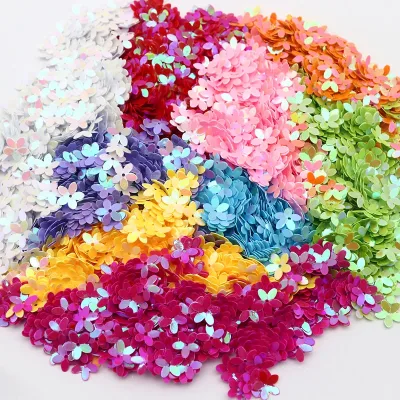 Paillettes fleur en PVC, couleurs mélangées