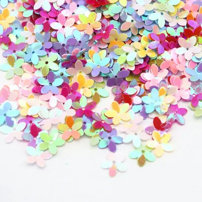 Paillettes fleur en PVC, couleurs mélangées – image 2