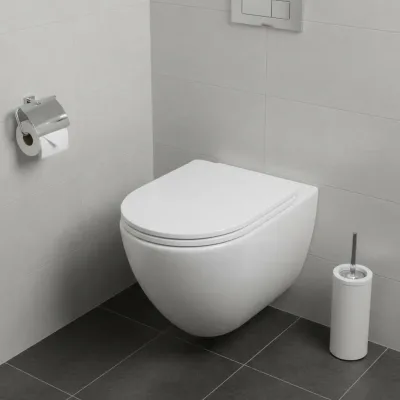 Siège de toilette blanc en Duroplast, 49 × 36 cm