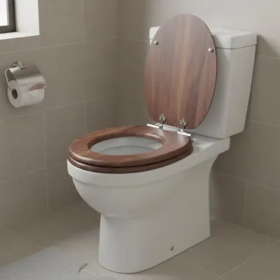 Siège de toilette marron à fermeture douce