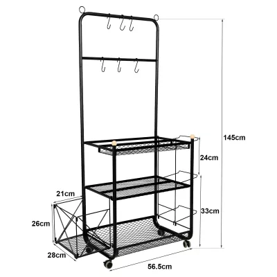 Support de rangement sur roulettes en acier – image 3