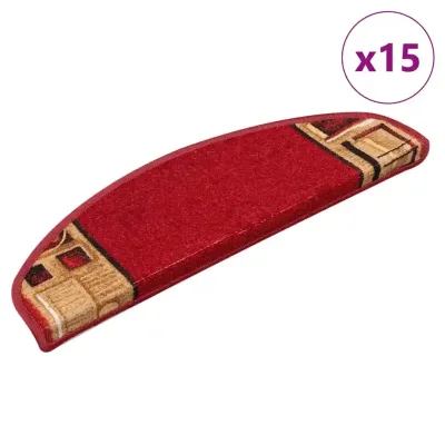 Tapis d'escalier autocollants rouges, lot de 15